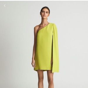 NWT! Still in bag! Reiss Samantha cape minidress in Lime!